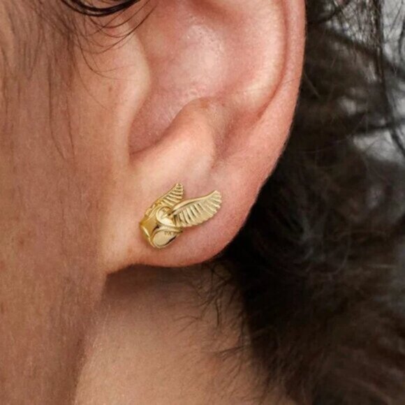 Pandora Harry Potter Golden Snitch Stud Earrings Gold-Plated - Picture 6 of 6